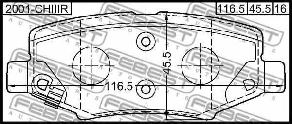 Колодки тормозные дисковые задний <b>FEBEST 2001-CHIIIR</b> - изображение 1
