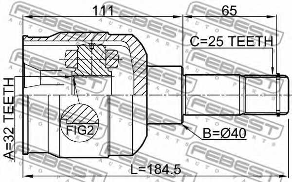 Шарнир приводного вала FEBEST 2011-SEB - изображение 1