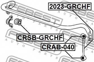 Тяга / стойка стабилизатора FEBEST 2023-GRCHF - изображение 1