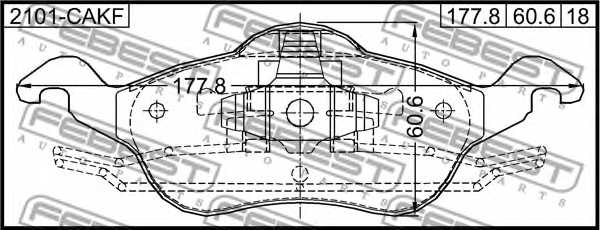 Колодки тормозные дисковые передний <b>FEBEST 2101-CAKF</b> - изображение 1