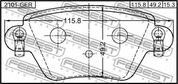 Колодки тормозные дисковые задний <b>FEBEST 2101-GER</b> - изображение 1