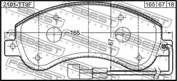 Колодки тормозные дисковые передний <b>FEBEST 2101-TT9F</b> - изображение 1