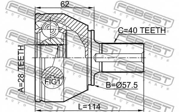 Шарнир приводного вала FEBEST 2110-CA220 - изображение 1
