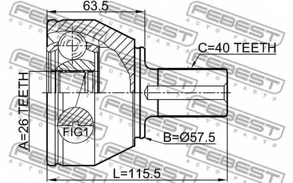 Шарнир приводного вала FEBEST 2110-CA223 - изображение 1