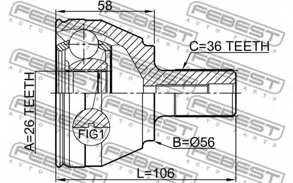 Шарнир приводного вала FEBEST 2110-CB4TD - изображение 1