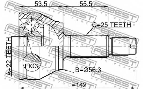 Шарнир приводного вала FEBEST 2110-FA - изображение 1