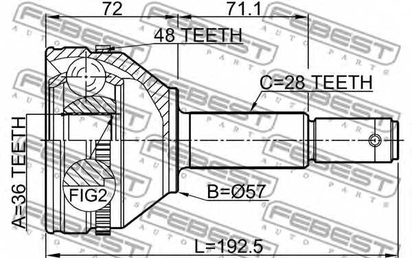 Шарнир приводного вала FEBEST 2110-FMA48 - изображение 1