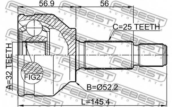 Шарнир приводного вала FEBEST 2110-FOCAU - изображение 1