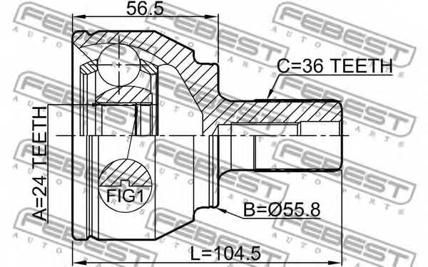 Шарнир приводного вала FEBEST 2110-FOCIIMT - изображение 1