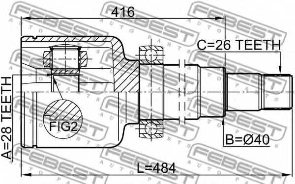 Шарнир приводного вала FEBEST 2111-CA220RH - изображение 1