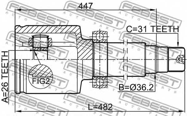 Шарнир приводного вала FEBEST 2111-CA223RH - изображение 1