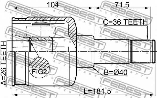 Шарнир приводного вала FEBEST 2111-FY36LH - изображение 1