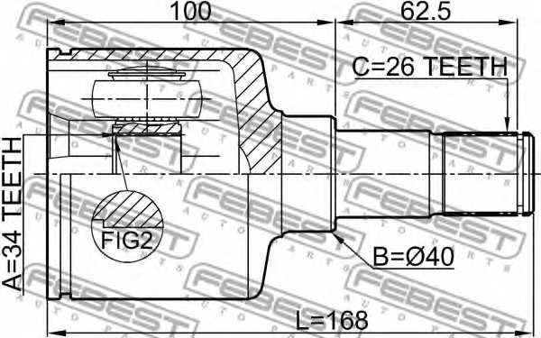 Шарнир приводного вала FEBEST 2111-GE30MTLH - изображение 1