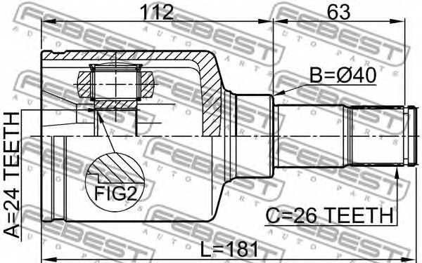Шарнир приводного вала FEBEST 2111-TC7LH - изображение 1