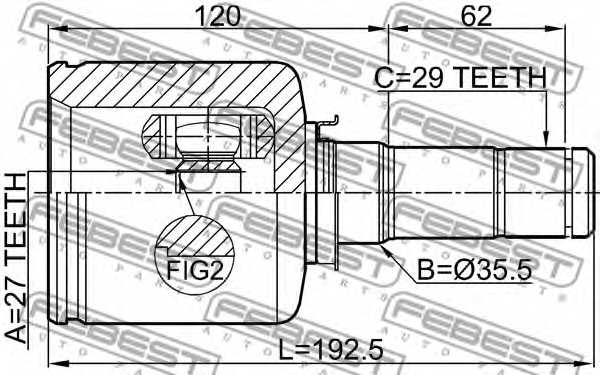 Шарнир приводного вала FEBEST 2111-TKE4WDLH - изображение 1