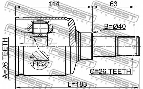 Шарнир приводного вала FEBEST 2111-TRCLH - изображение 1