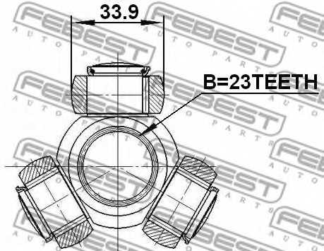 Муфта с шипами приводного вала FEBEST 2116-FOC20 - изображение 1