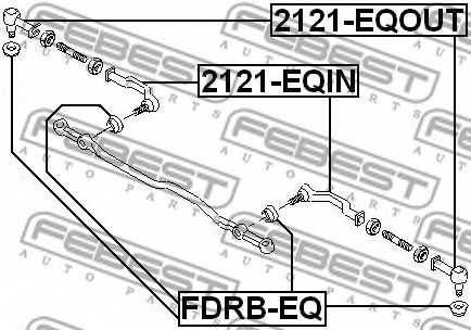 Наконечник поперечной рулевой тяги FEBEST 2121-EQOUT - изображение 1
