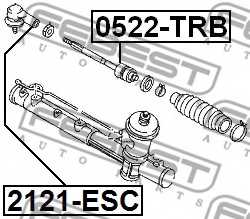 Наконечник поперечной рулевой тяги FEBEST 2121-ESC - изображение 1