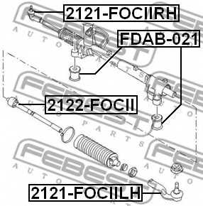 Осевой шарнир рулевой тяги FEBEST 2122-FOCII - изображение 1
