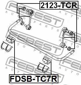Тяга / стойка стабилизатора FEBEST 2123-TCR - изображение 1