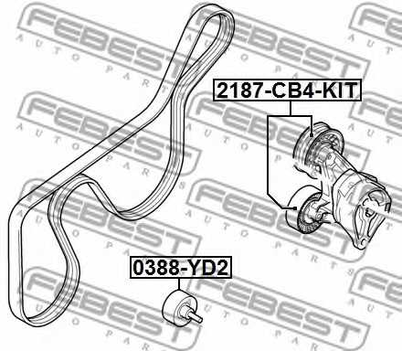 Натяжной ролик поликлинового ременя FEBEST 2187-CB4-KIT - изображение 1