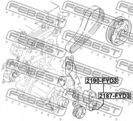 Натяжной ролик поликлинового ременя FEBEST 2187-FYD3 - изображение 1