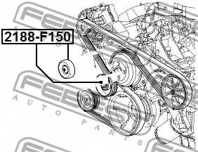 Паразитный / ведущий ролик поликлинового ременя FEBEST 2188-F150 - изображение 1