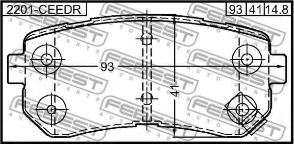 Колодки тормозные дисковые задний для HYUNDAI ELANTRA, i30 CW, i30, ix35 / KIA CEED, PRO CEED, SPORTAGE <b>FEBEST 2201-CEEDR</b> - изображение 1