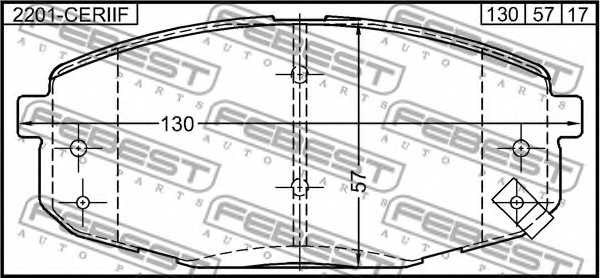 Колодки тормозные дисковые передний для HYUNDAI ELANTRA, i30 CW, i30 / KIA CARENS, CEED, CERATO KOUP, CERATO, PRO CEED <b>FEBEST 2201-CERIIF</b> - изображение 1