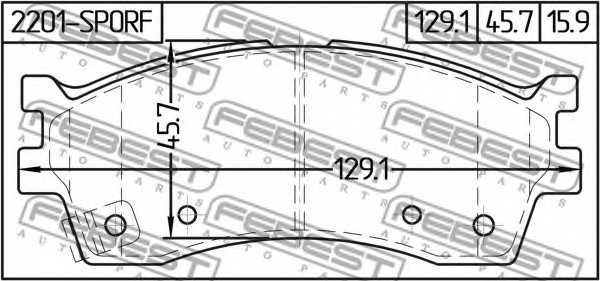 Колодки тормозные дисковые передний для KIA SEPHIA(FB), SHUMA(FB) <b>FEBEST 2201-SPORF</b> - изображение 1