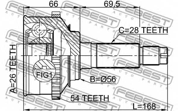 Шарнир приводного вала FEBEST 2210-016A54 - изображение 1