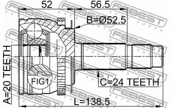 Шрус внешний KIA PICANTO 2004- <b>FEBEST 2210-PICA48</b> - изображение 1