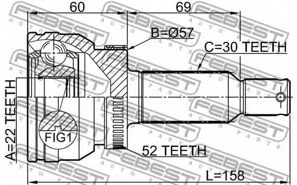 Шарнир приводного вала FEBEST 2210-SORA52R - изображение 1