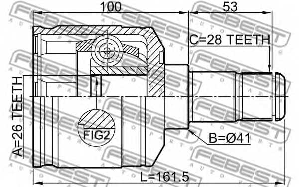 Шарнир приводного вала FEBEST 2211-CARNLH - изображение 1