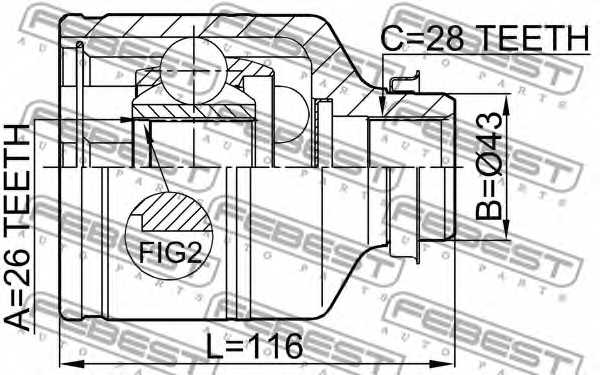 Шарнир приводного вала FEBEST 2211-CARRH - изображение 1
