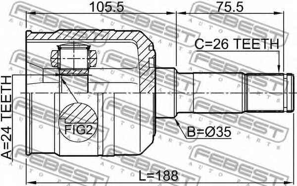 Шарнир приводного вала FEBEST 2211-SPRH - изображение 1