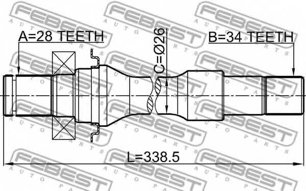 Приводной вал FEBEST 2212-CARRH - изображение 1