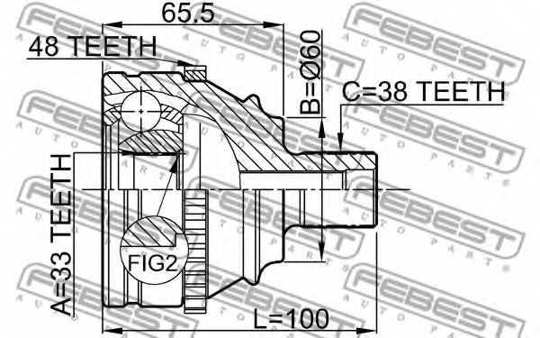 Шарнир приводного вала FEBEST 2310-018A48 - изображение 1