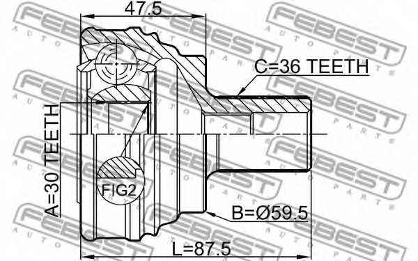 Шарнир приводного вала FEBEST 2310-032 - изображение 1