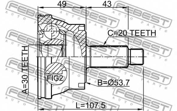 Шарнир приводного вала FEBEST 2310-035 - изображение 1