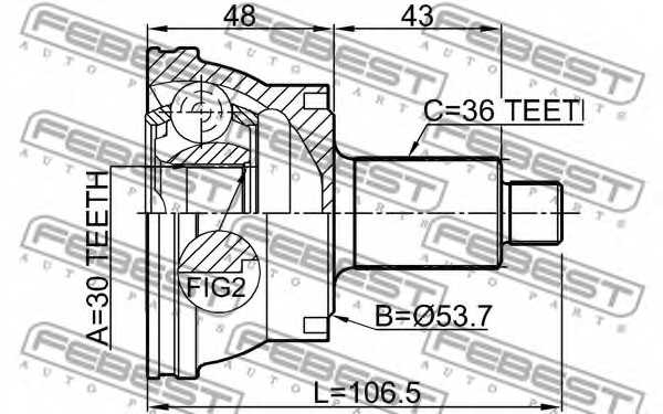 Шрус наружный 30x52x36 FEBEST 2310-036 - изображение 1