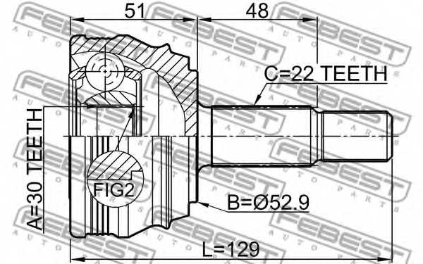 Шарнир приводного вала FEBEST 2310-037 - изображение 1