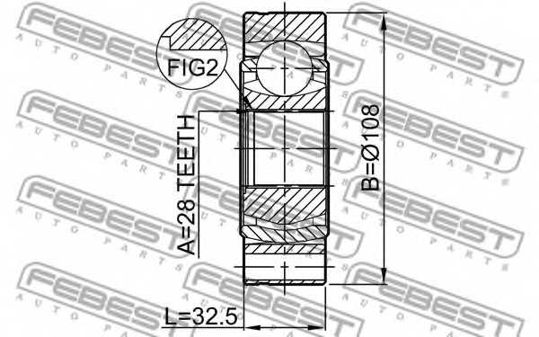 Шарнир приводного вала FEBEST 2311-B6 - изображение 1