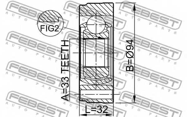 Шарнир приводного вала FEBEST 2311-GV - изображение 1