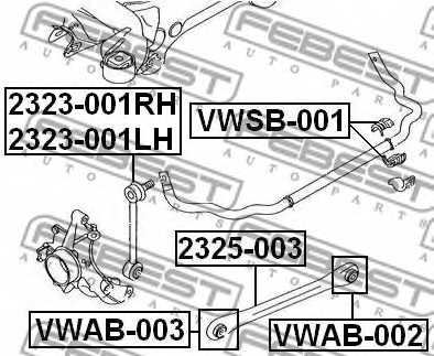 Тяга / стойка стабилизатора FEBEST 2323-001RH - изображение 1