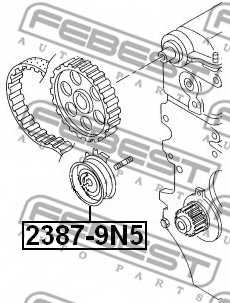 Натяжной ролик ременя ГРМ FEBEST 2387-9N5 - изображение 1