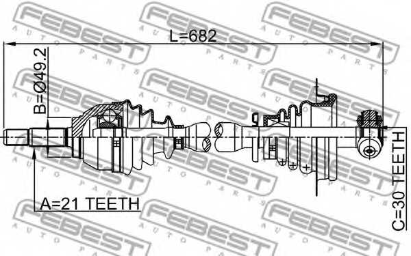 Приводной вал FEBEST 2414-LOGLH - изображение 1