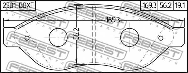 Колодки тормозные дисковые передний <b>FEBEST 2501-BOXF</b> - изображение 1