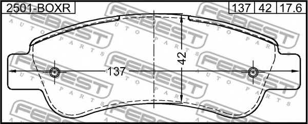 Колодки тормозные дисковые задний <b>FEBEST 2501-BOXR</b> - изображение 1